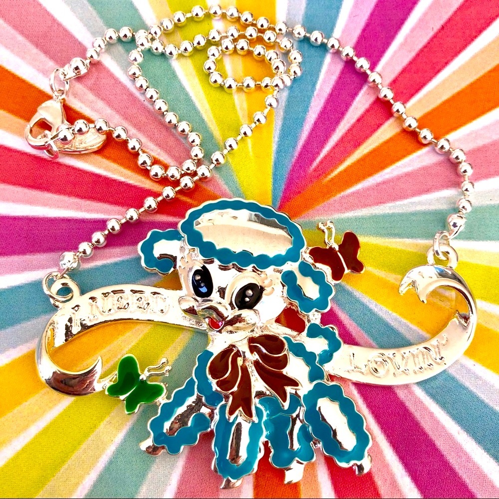 HP Lamb “I Need Lovin’” banner necklace silver
